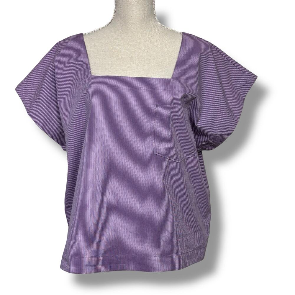 Madewell Purple Striped Blouse